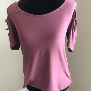 A pink blouse